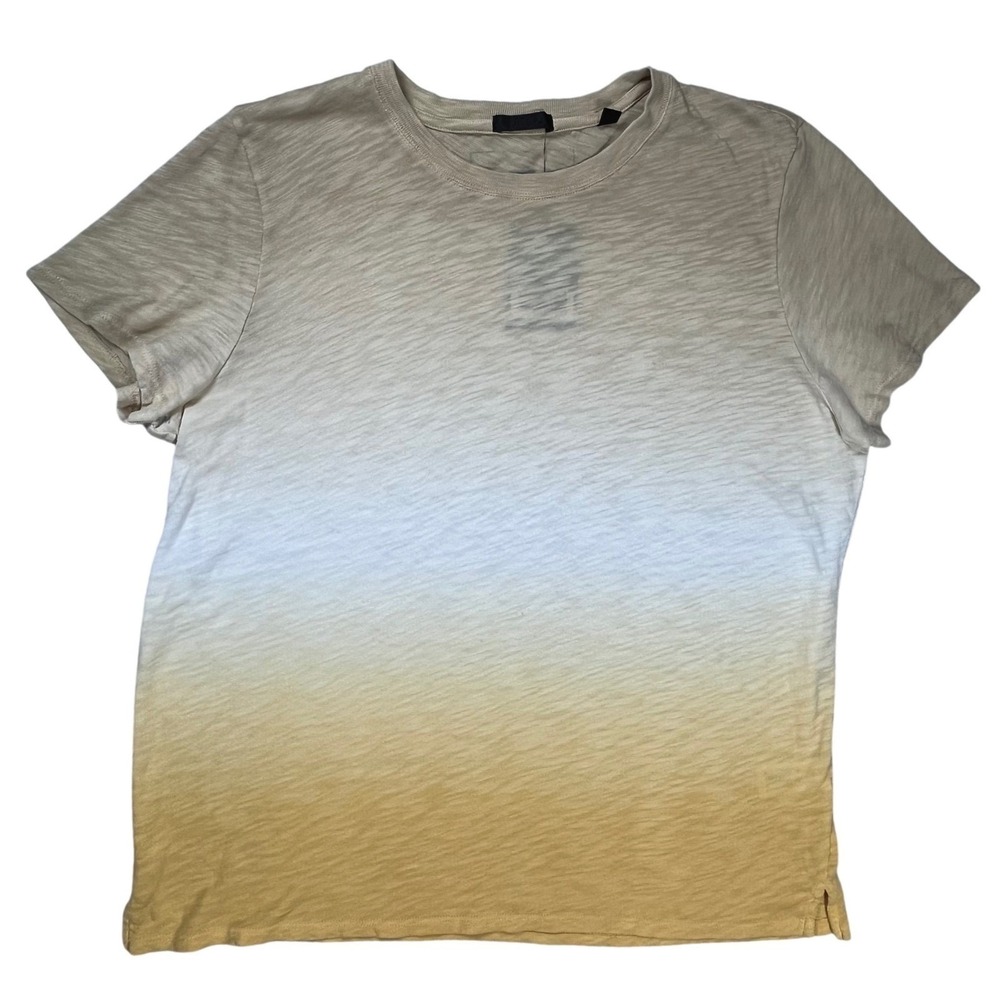 New ATM Anthony Thomas Melillo Slub Jersey Tee Women XL Honey‎ Gold White Ombre